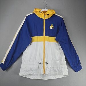 MLB Seattle Mariners Windbreaker HoodRetro Blue/White/Yellow G-111 4 Her Trident